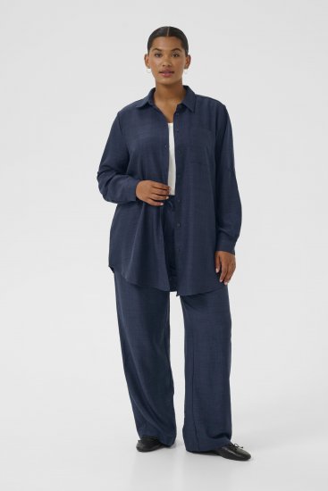 Kaffe Curve Ellie Shirt Tunic Moon Indigo Blue - Tuunikad - 