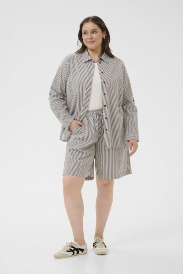 Kaffe Curve Nana Triibulised lühikesed püksid Kesköö/Valge triibuline - Teksad & Püksid Suuremates Suurustes – Plus Size - 