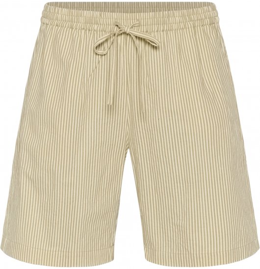 Kaffe Curve Nana Triibulised lühikesed püksid Chincilla/Valge triibuline - Teksad & Püksid Suuremates Suurustes – Plus Size - 