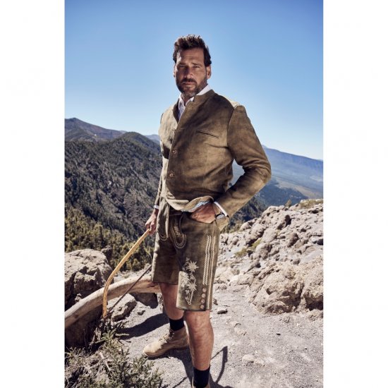 JP1880 Shorts Goat Suede with Belt Buckle Traditional Moss Green - Pidulikud rõivad - Pidulikud rõivad – Tähistamiseks Stiilselt ja Mugavalt