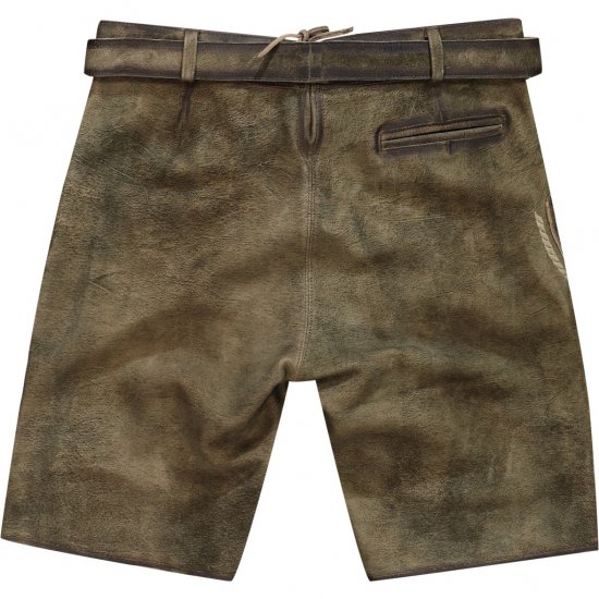 JP1880 Shorts Goat Suede with Belt Buckle Traditional Moss Green - Pidulikud rõivad - Pidulikud rõivad – Tähistamiseks Stiilselt ja Mugavalt