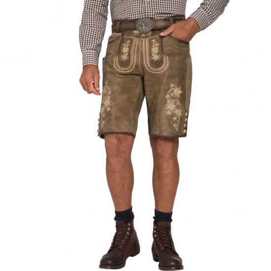 JP1880 Shorts Goat Suede with Belt Buckle Traditional Moss Green - Pidulikud rõivad - Pidulikud rõivad – Tähistamiseks Stiilselt ja Mugavalt