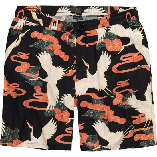 JP1880 Bermuda Shorts Floral All-over Print Black - Lühikesed Püksid - Lühikesed Püksid suured suurused: W40-W60