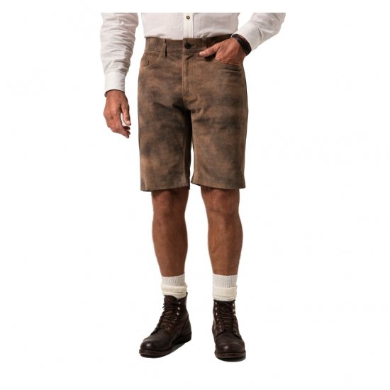 JP1880 Shorts Leather Traditional Cowhide Brown - Lühikesed püksid - Lühikesed Püksid suured suurused: W40-W60