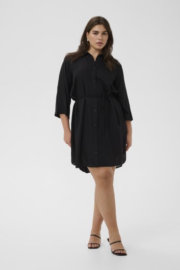 Kaffe Curve Mille Short Shirt Dress Black Deep - Minikleidid - 