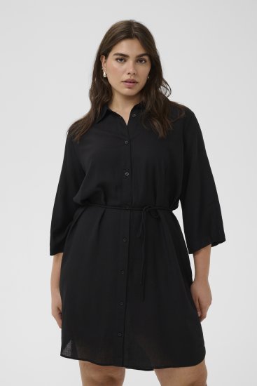 Kaffe Curve Mille Short Shirt Dress Black Deep - Minikleidid - 