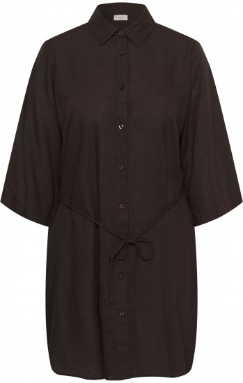 Kaffe Curve Mille Short Shirt Dress Black Coffee Brown - Minikleidid - 
