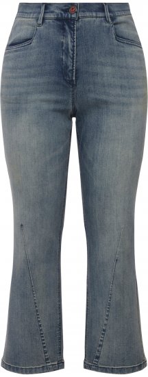 Ulla Popken Splatter Painted Jeans Washed Blue Denim - Teksad & Püksid Suuremates Suurustes – Plus Size - 