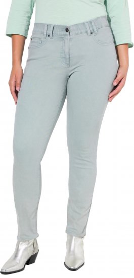 Ulla Popken Slim Leg Light Wash Jeans Light Moss Light Moss Green - Teksad & Püksid Suuremates Suurustes – Plus Size - 