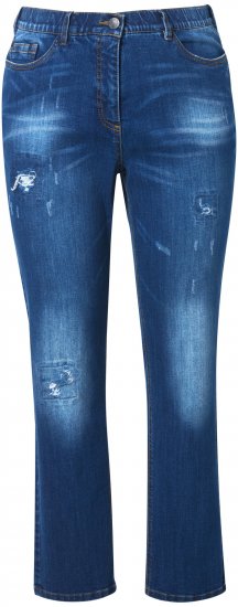 Ulla Popken Lightly Distressed Stretch Fit Jeans Blue Denim - Teksad & Püksid Suuremates Suurustes – Plus Size - 
