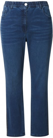 Ulla Popken Rhinestone Seam Stretch Fit Jeans Blue Denim - Teksad & Püksid Suuremates Suurustes – Plus Size - 