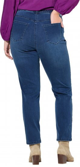 Ulla Popken Rhinestone Seam Stretch Fit Jeans Blue Denim - Teksad & Püksid Suuremates Suurustes – Plus Size - 
