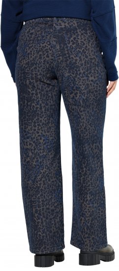 Ulla Popken Leopard Print Stretch Fit Jeans Ink Blue - Teksad & Püksid Suuremates Suurustes – Plus Size - 