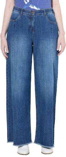 Ulla Popken Extra Wide Leg Stretch Fit Jeans Denim Blue - Teksad & Püksid Suuremates Suurustes – Plus Size - 