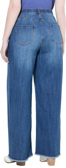 Ulla Popken Extra Wide Leg Stretch Fit Jeans Denim Blue - Teksad & Püksid Suuremates Suurustes – Plus Size - 
