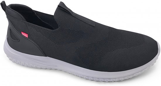 D555 Huddersfield Kingsize Hands Free Slip On with Knitted Top Shoes Black - Vabaaja jalanõud - 