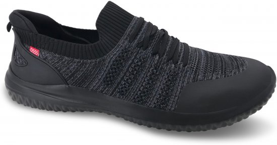 D555 Aylesbury Hands Free Knitted Shoes Faux Laces Black - Vabaaja jalanõud - 