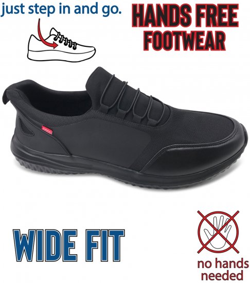 D555 Doncaster Kingsize Hands Free with Faux Laces Black - Vabaaja jalanõud - 