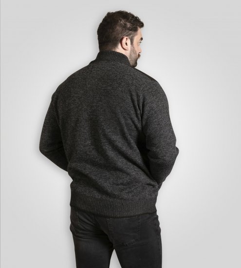 D555 Dereham 2 Knitted Sweater with Zipper Charcoal TALL - TALL dressipluusid - TALL dressipluusid ja pusad