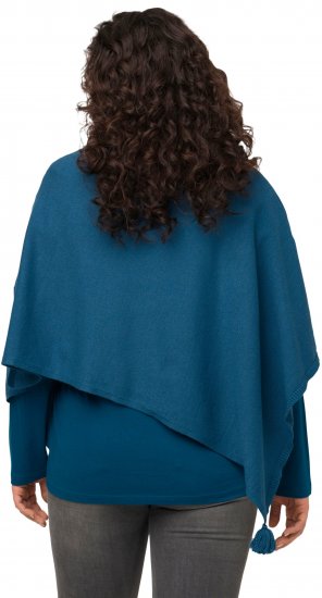 Ulla Popken Knit Pointed Hem Poncho Cerulean - Sviitrid ja dressipluusid - 