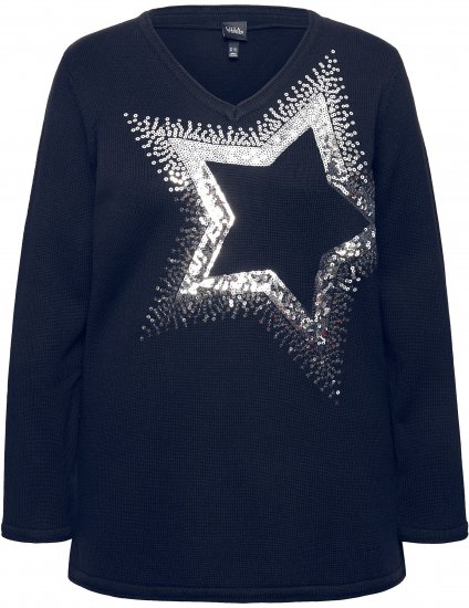 Ulla Popken Sequined Star Rolled Edge Sweater Navy - Sviitrid ja dressipluusid - 
