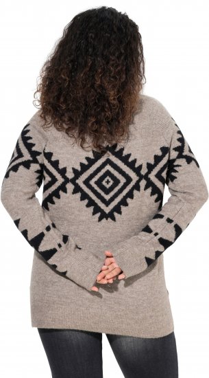 Ulla Popken Aztec Pattern Turtleneck Sweater Pebble Grey - Sviitrid ja dressipluusid - 