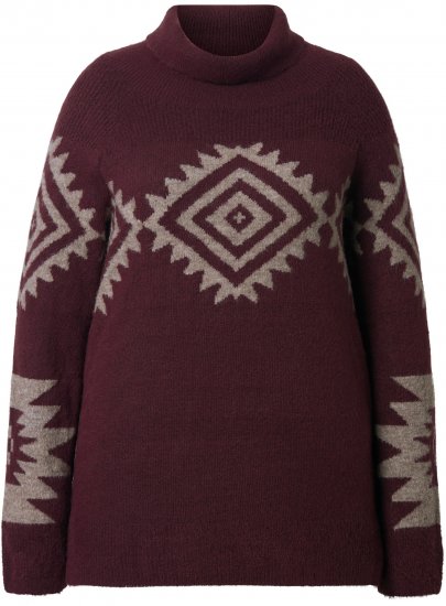Ulla Popken Aztec Pattern Turtleneck Sweater Plum - Sviitrid ja dressipluusid - 