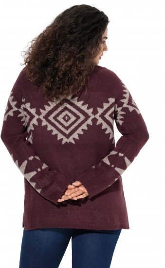 Ulla Popken Aztec Pattern Turtleneck Sweater Plum - Sviitrid ja dressipluusid - 