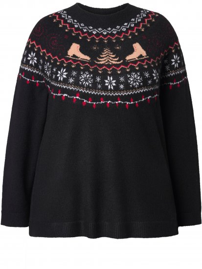 Ulla Popken Norwegian Style Christmas Sweater Black - Sviitrid ja dressipluusid - 