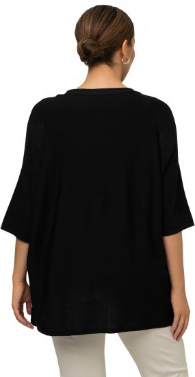 Ulla Popken Oversized 3/4 Sleeve V-Neck Sweater Black - Sviitrid ja dressipluusid - 