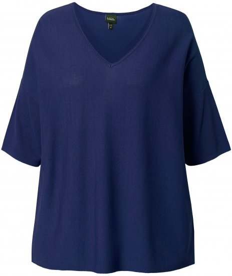 Ulla Popken Oversized 3/4 Sleeve V-Neck Sweater Navy - Sviitrid ja dressipluusid - 
