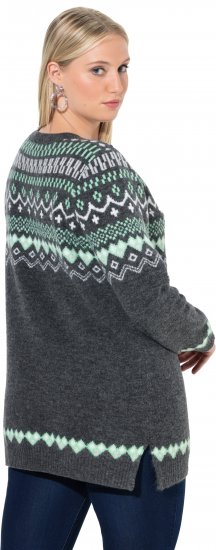 Ulla Popken Norwegian Style Pastel Tone Long Sleeve Sweater Dark Grey Melange - Sviitrid ja dressipluusid - 