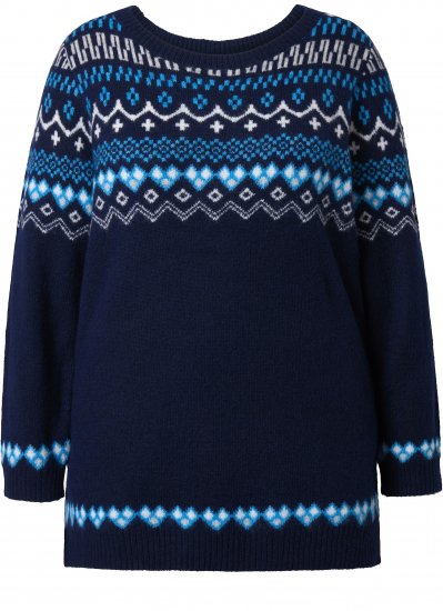 Ulla Popken Norwegian Style Pastel Tone Long Sleeve Sweater Ink Blue - Sviitrid ja dressipluusid - 