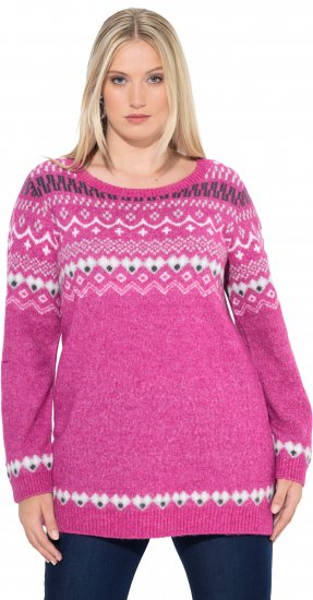Ulla Popken Norwegian Style Pastel Tone Long Sleeve Sweater Summer Berry - Sviitrid ja dressipluusid - 