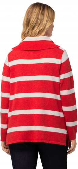 Ulla Popken Stripe Fine Knit Turtleneck Sweater Light Red - Sviitrid ja dressipluusid - 