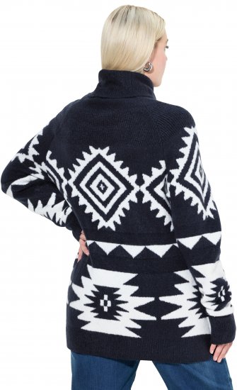 Ulla Popken Aztec-Inspired Long Sleeve Turtleneck Sweater Navy - Sviitrid ja dressipluusid - 