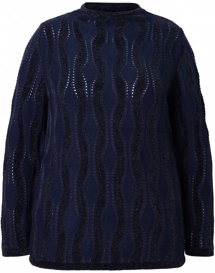 Ulla Popken Openwork Chenille Sweater Navy - Sviitrid ja dressipluusid - 