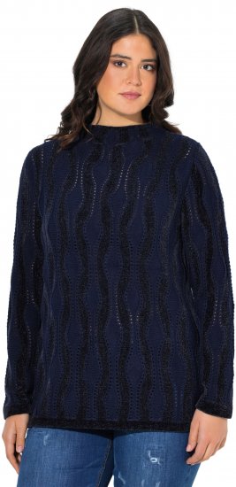Ulla Popken Openwork Chenille Sweater Navy - Sviitrid ja dressipluusid - 
