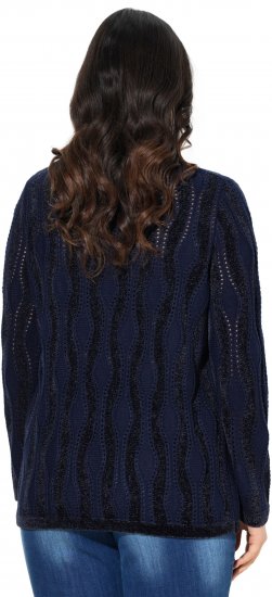 Ulla Popken Openwork Chenille Sweater Navy - Sviitrid ja dressipluusid - 