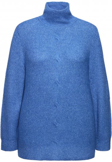 Ulla Popken Cable Knit Long Sleeve Turtleneck Sweater Teal Blue - Sviitrid ja dressipluusid - 