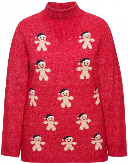 Ulla Popken Gingerbread Men Sweater Salsa Red - Sviitrid ja dressipluusid - 
