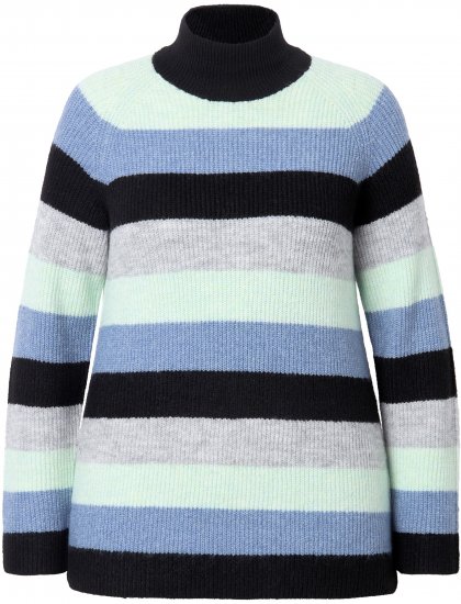 Ulla Popken Chunky Striped Turtleneck Sweater Mint Green - Sviitrid ja dressipluusid - 
