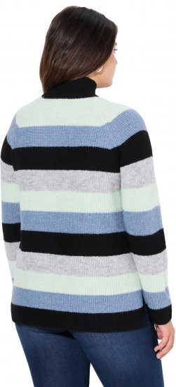 Ulla Popken Chunky Striped Turtleneck Sweater Mint Green - Sviitrid ja dressipluusid - 