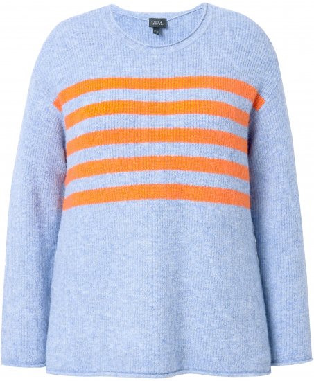 Ulla Popken Striped Long Sleeve Sweater Sky Blue - Sviitrid ja dressipluusid - 