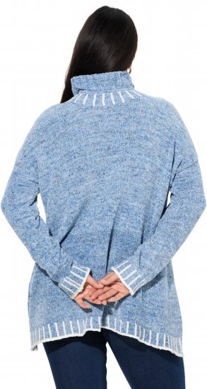 Ulla Popken Blanket Stitch Oversized Turtleneck Sweater Dove Blue - Sviitrid ja dressipluusid - 