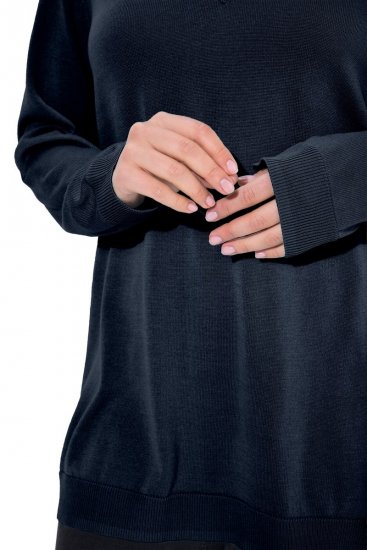 Ulla Popken Soft Fine Knit Pullover V-Neck Sweatshirt Marine - Sviitrid ja dressipluusid - Mugavad dressipluusid ja kudumid