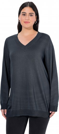 Ulla Popken Casual V-Neck Long Sleeve Sweater Navy Blue - Sviitrid ja dressipluusid - 