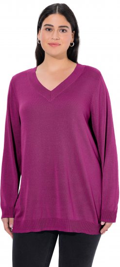 Ulla Popken Casual V-Neck Long Sleeve Sweater Berry - Sviitrid ja dressipluusid - 