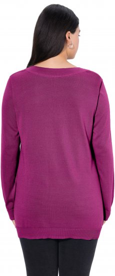 Ulla Popken Casual V-Neck Long Sleeve Sweater Berry - Sviitrid ja dressipluusid - 