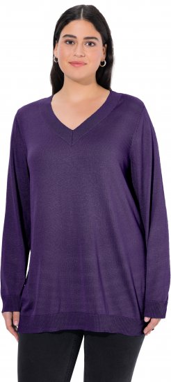 Ulla Popken Casual V-Neck Long Sleeve Sweater Deep Violet - Sviitrid ja dressipluusid - 